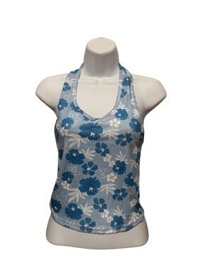 Blue Floral Halter Top NWT size Small